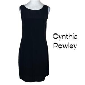 Cynthia Rowley 100% Silk Black Party Event Date Night Shift Dress NWOT Size 6